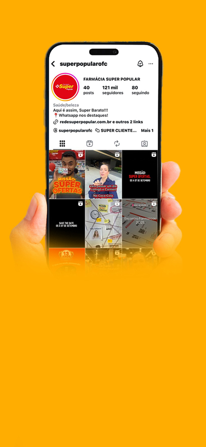 Visite o Instagram da Super Popular